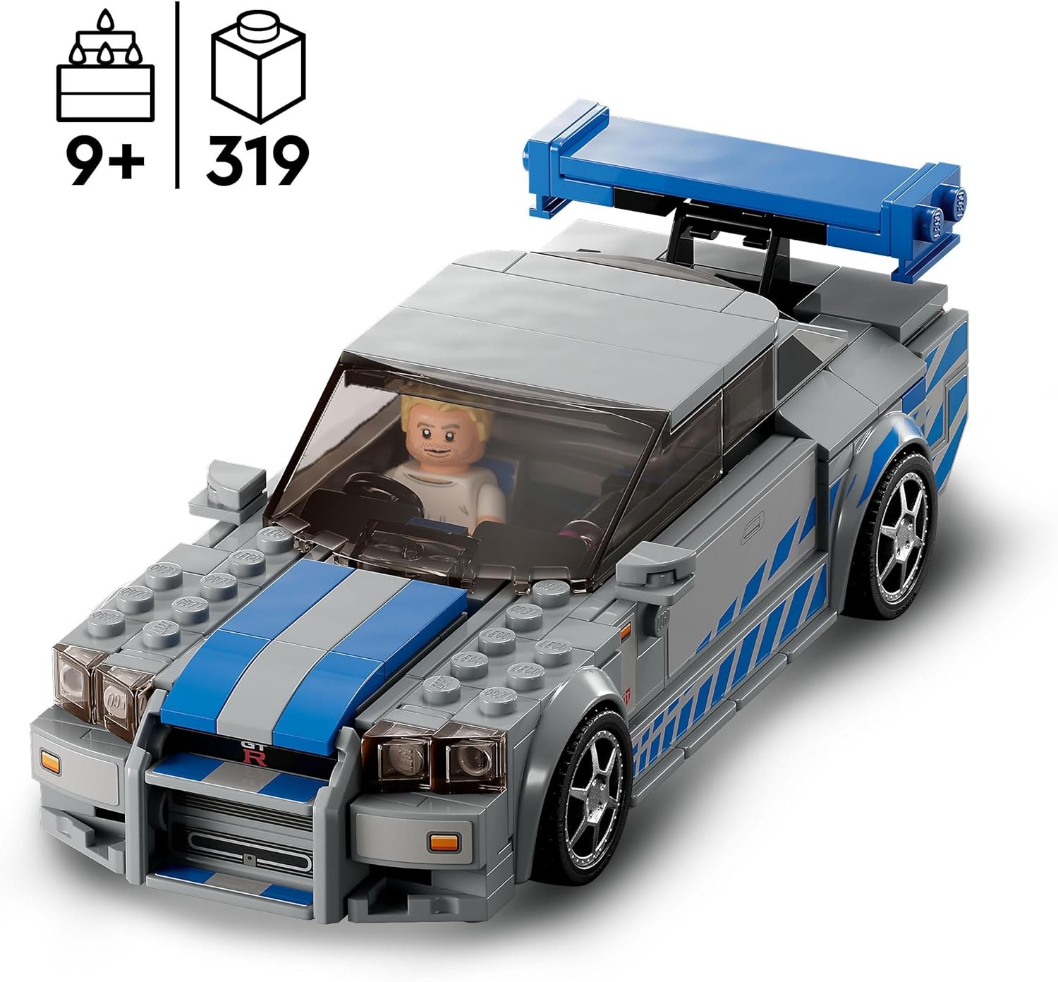 Speed Champions Nissan Skyline GT-R (R34) 2 Fast 2 Furious - Maquette de Voiture de Course à Construire avec Minifigurine Brian O'Conner - Idée Cadeau pour Garçons et Filles dès 9 Ans 76917 Simple