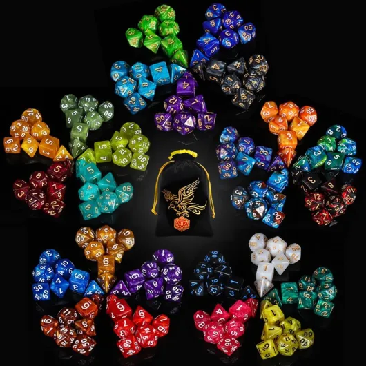 Jeu de dés du DND, dés polyédriques 175PCS, 25 Couleurs Dés du Jeu de dés DND Les donjons Dragons DND RPG Jeux de Table MTG Dés D4 D8 D10 D% D12 D20 Couleur D-25