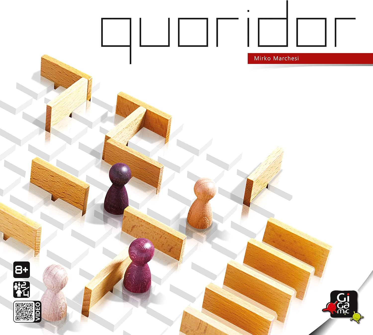Quoridor Classic - Jeux de société - Jeu de stratégie en bois dès 8 ans - Jeu de réflexion pour enfant, famille et amis - De 2 à 4 joueurs - Jeu Rapide 10 Min - Version Française - GCQO FR Classique