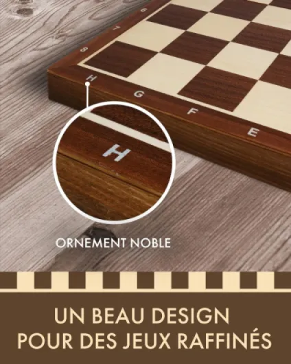 Jeu D'échecs en Bois Pliable Fait Main, Chess, Echecs, Jeux de Stratégie, Échiquier en Bois 53x53 cm