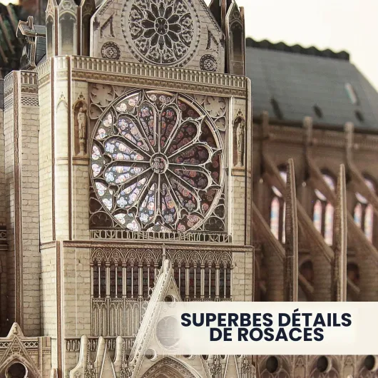 Puzzle 3D de Construction France - Notre-Dame de Paris (Grand) Kits de Modèle Architectural de l'église Gothique, Cadeau de modèle pour Adultes, 293 Pièces Grand - Notre Dame de Paris