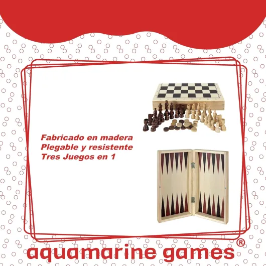 Aquamarine Games Compudid CP1070 Jeu d’échecs, de Dames et de Backgammon dans Une Mallette