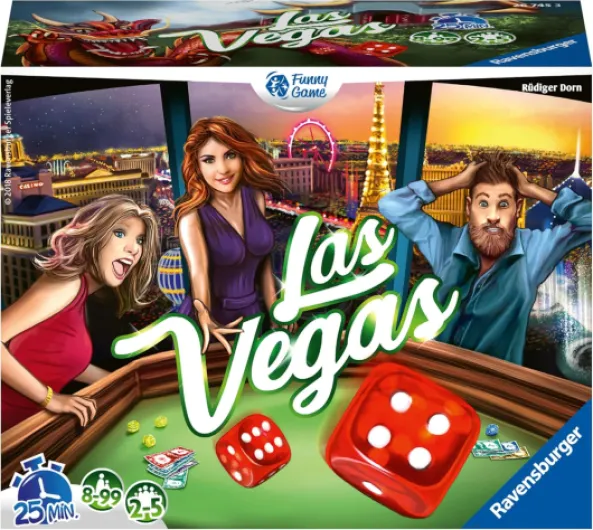 Las Vegas Jeu de Société - Jeu Casino Stratégique - Jeu d'Ambiance Familial avec Dés - De 2 à 5 Joueurs - Dès 8 Ans - 26745 - Version Française