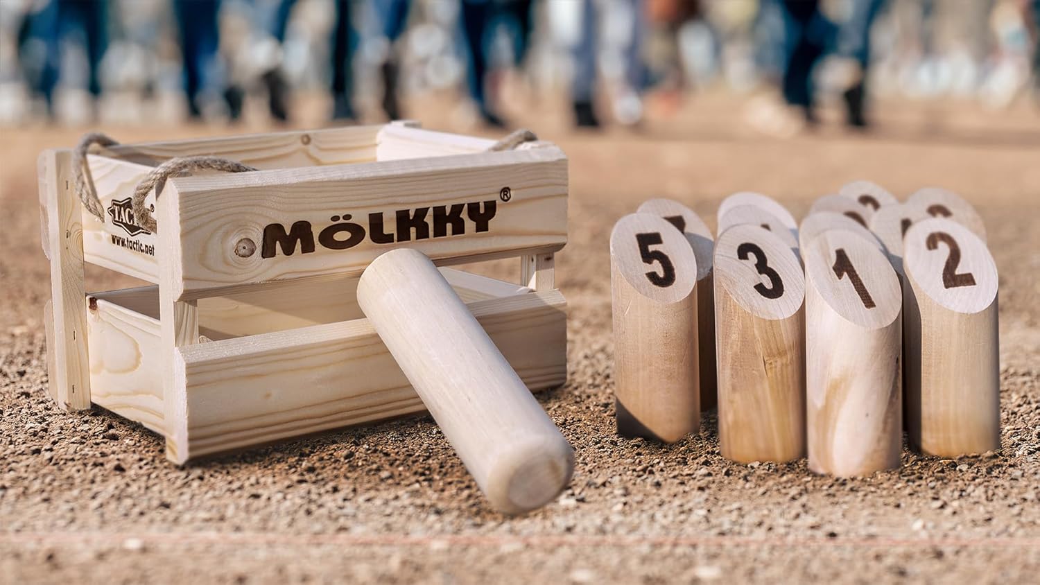 Original Jeux d'Extérieur Adulte, Bouleau, 12 Quilles, 1 Bâton, 6+ - Jeu Molkky pour la plage, les pique-niques et le camping avec appli de score, idéal pour les familles et groupes dès 6 ans