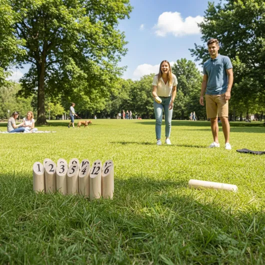 Kubb Viking Game, Finnish Tossing Game, Natural Wood, Outdoor Game, Adults & Children Rustique