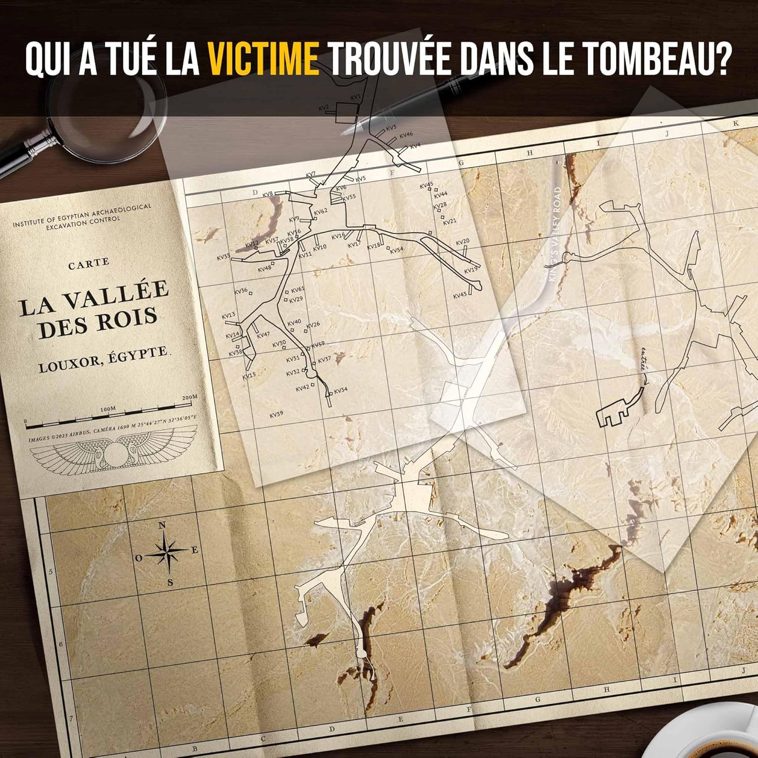 Dossiers Criminels - Mystère dans La Vallée des Rois : Découverte Macabre dans Un Tombeau Pharaonique - Jeu de Societe Escape Game - Jeu d’Enquête Immersif et Collaboratif