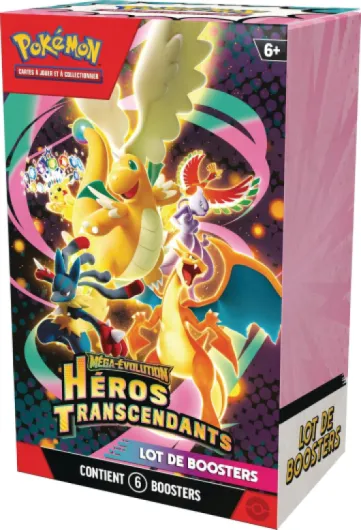 : Lot de boosters Méga-Évolution – Héros Transcendants (6 boosters)