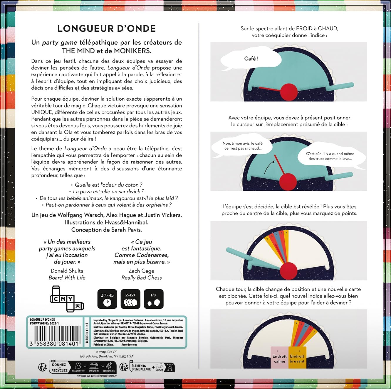 Longueur d'onde - Jeu de Société Adultes & Enfants dès 14 Ans - Jeu d'Ambiance de Télépathie et Devinettes - Déduction & Indices - 2 à 12 Joueurs - Version Française