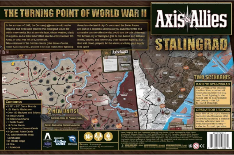 Renegade Game Studios Axis & Allies: Stalingrad – WWII Strategy Board Game, 2-Player Tactical Warfare, 150+ Miniatures, Two Historic Scenarios, Ages 14+
