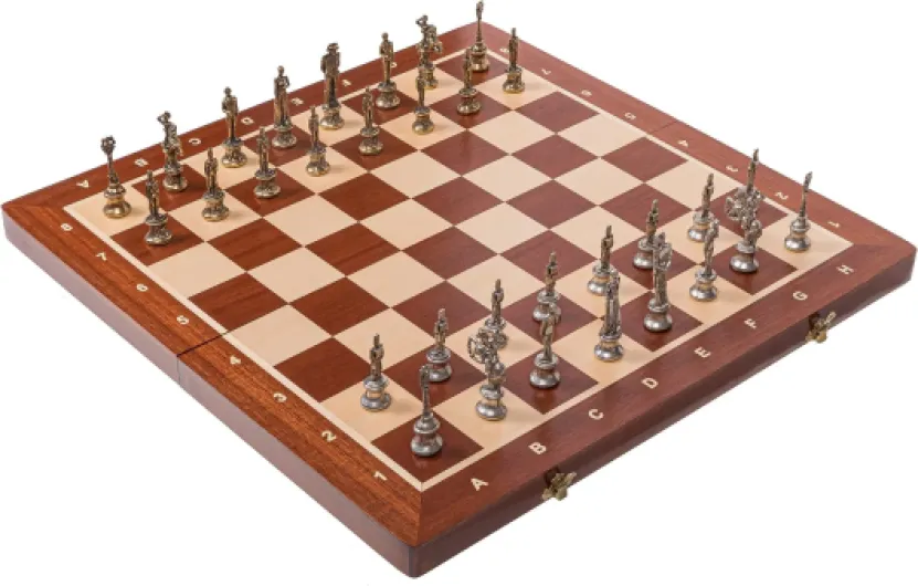 Square - Echecs NAPOLÉON LUX - Pièces d'échecs en Métal & Échiquier - Wenge