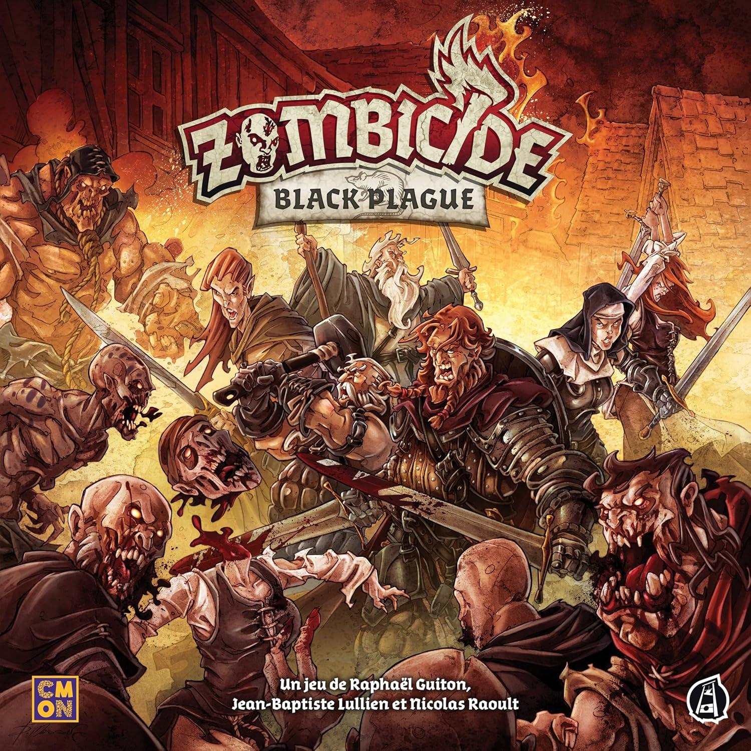 ZOMBICIDE: Black Plague - Jeu de Société Coopératif pour Adultes et Enfants Dès 13 Ans - Jeu de Plateau & Stratégie -Univers Fantastique Médiéval -1 À 6 Joueurs- 60 Min - en Français -Cmon Zombicide Black Plague - Jeu de Base
