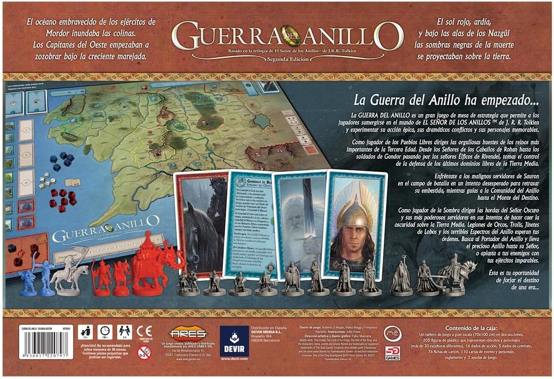 Devir Guerre de l'anneau, Guerriers de la Terre du Milieu, Jeu de société, Jeu de société de stratégie, Jeu de société pour Experts (Bguerre)